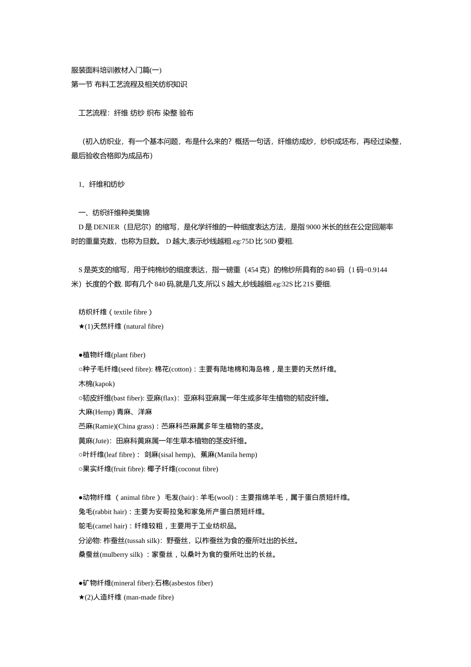 服装面料培训教材入门篇_第1页