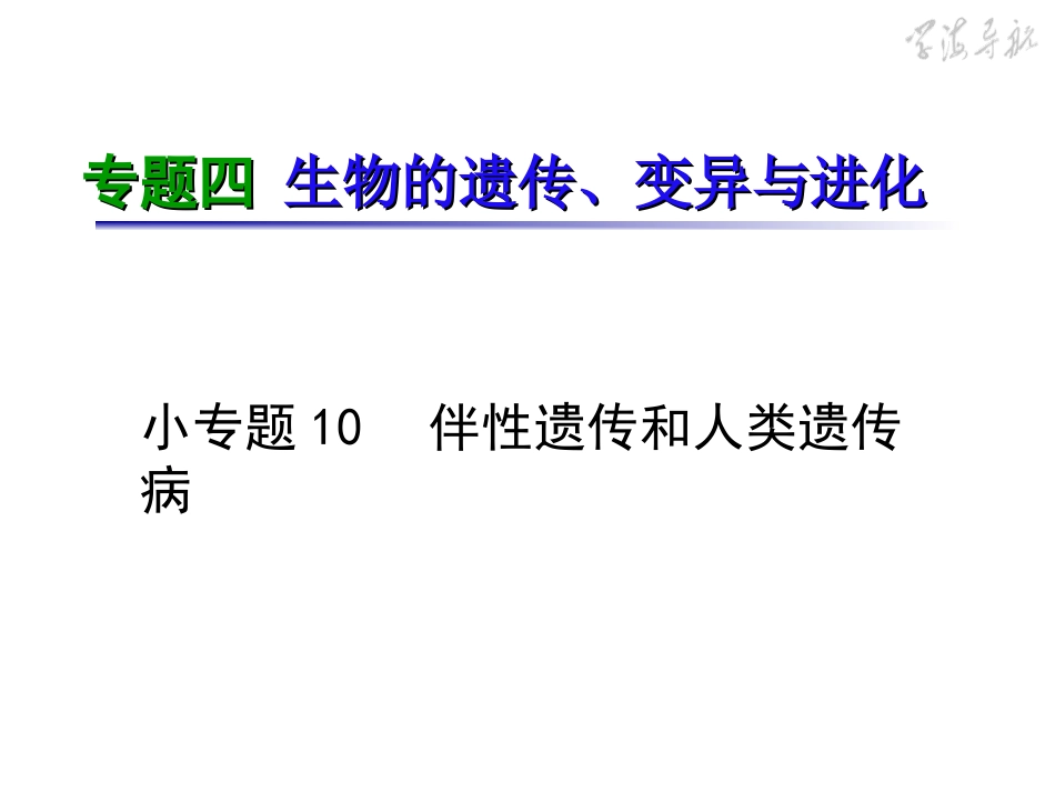 专题4小专题10伴性遗传和人类遗传病_第2页