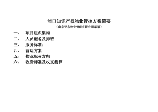 浦口知识产权大厦管理方案物业