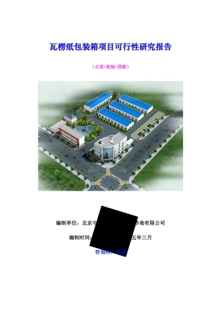 瓦楞纸包装箱项目可行性研究报告