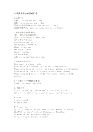 小学英语语法知识点汇总