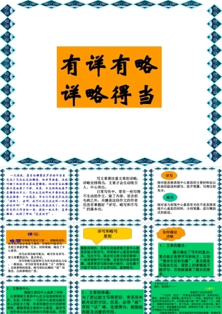 作文指导之详略得当