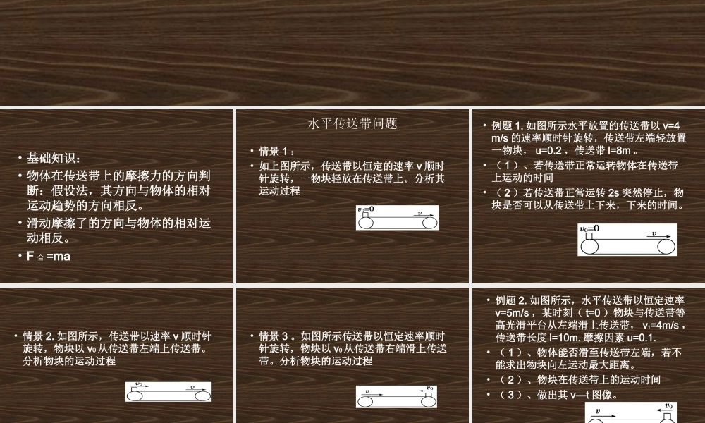 传送带上的动力学