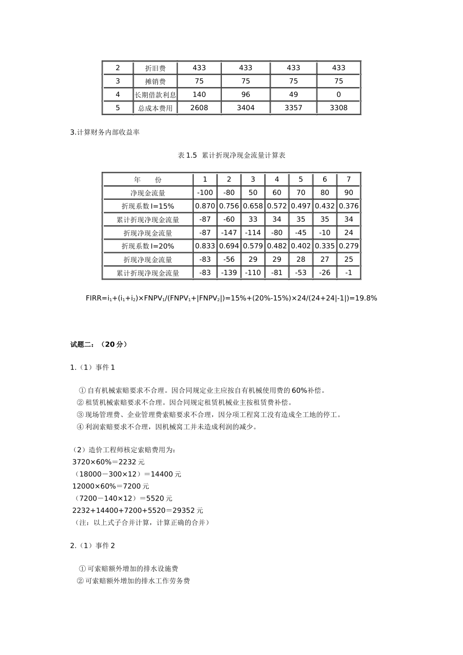 造价工程师执业资格考试案例分析与答案_第2页