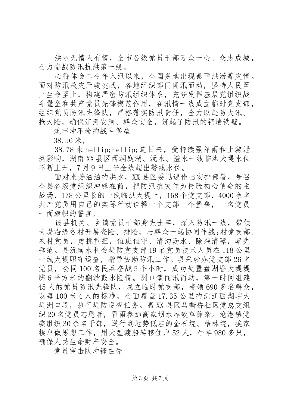 抗洪防汛一线党旗飘扬心得三篇_第3页