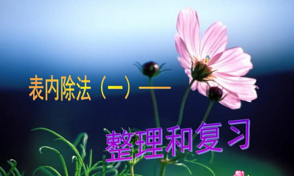 表内除法(一)的整理和复习课件111