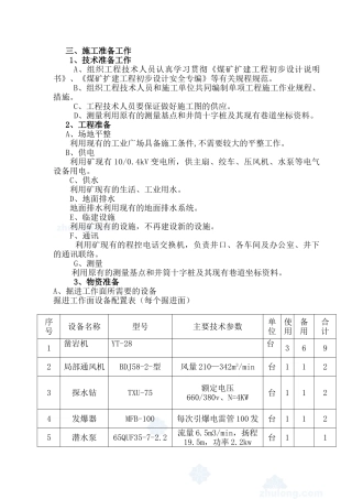煤矿施工组织设计(DOC84页)