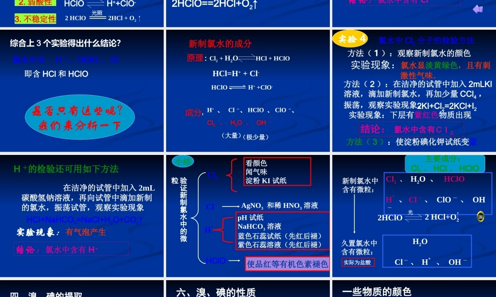 氯水的性质课件