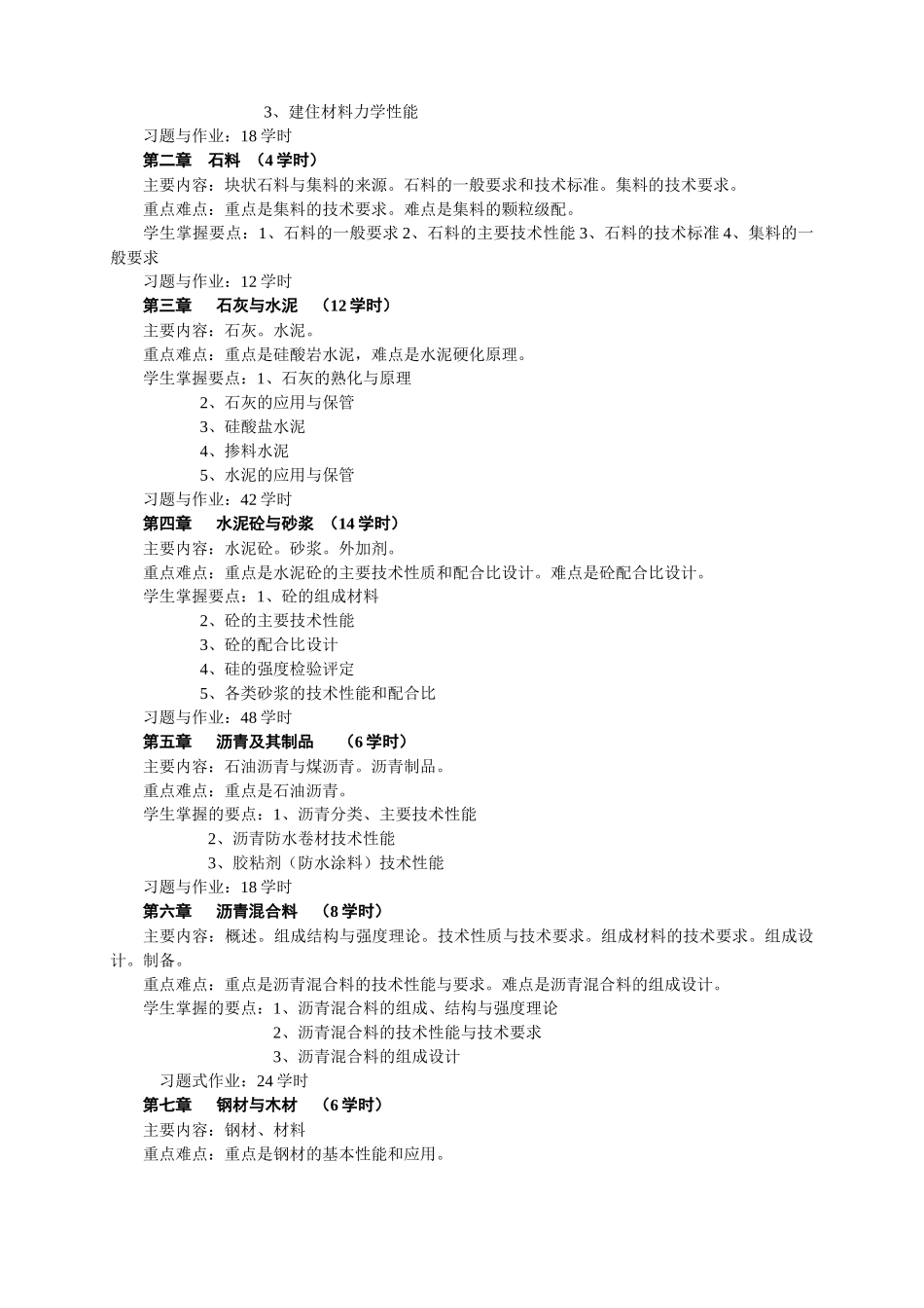 《建筑材料》教学大纲_第3页