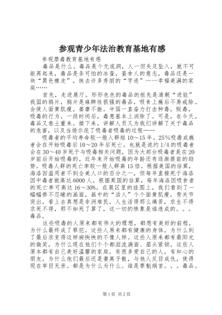 参观青少年法治教育基地有感