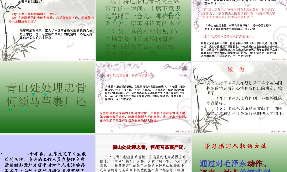 青山处处埋忠骨PPT