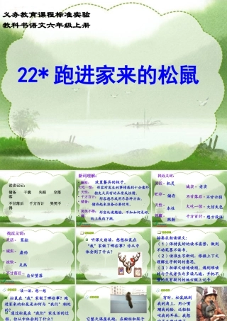 《跑进家来的松鼠》教学参考课件