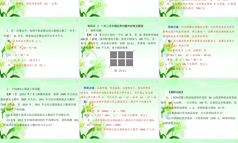 新人教版九上《213实际问题与一元二次方程》课件