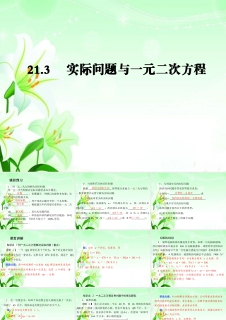 新人教版九上《213实际问题与一元二次方程》课件