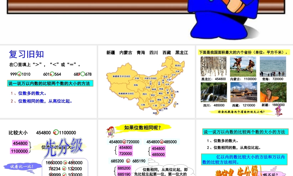 《亿以内数的大小比较》课件