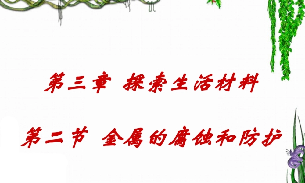 第二节金属的腐蚀与防护