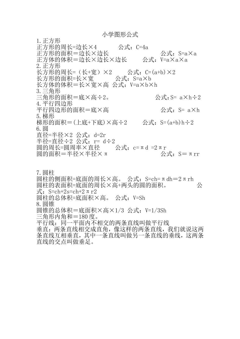 小学图形公式_第1页