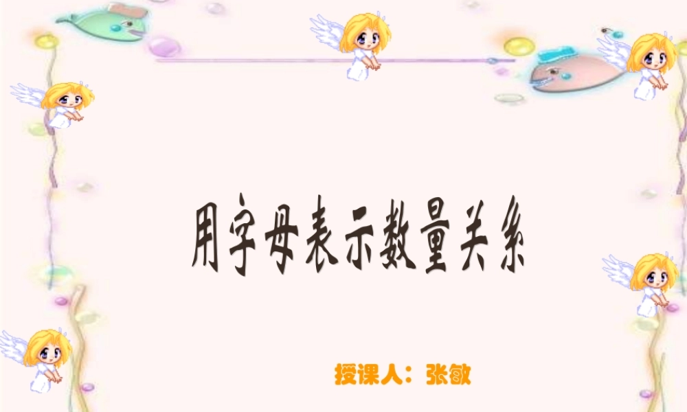 《字母表示数》课件