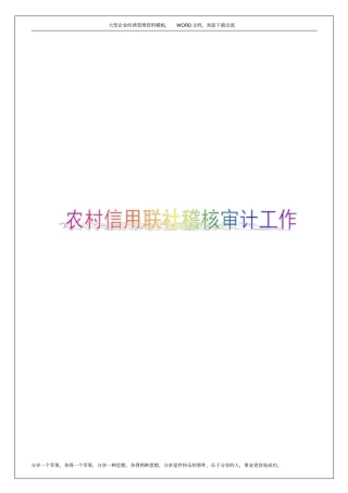 农村信用联社稽核审计工作13p