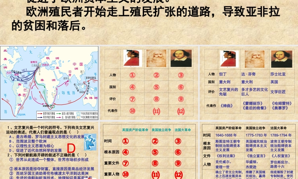 2014年世界历史上册第一单元复习