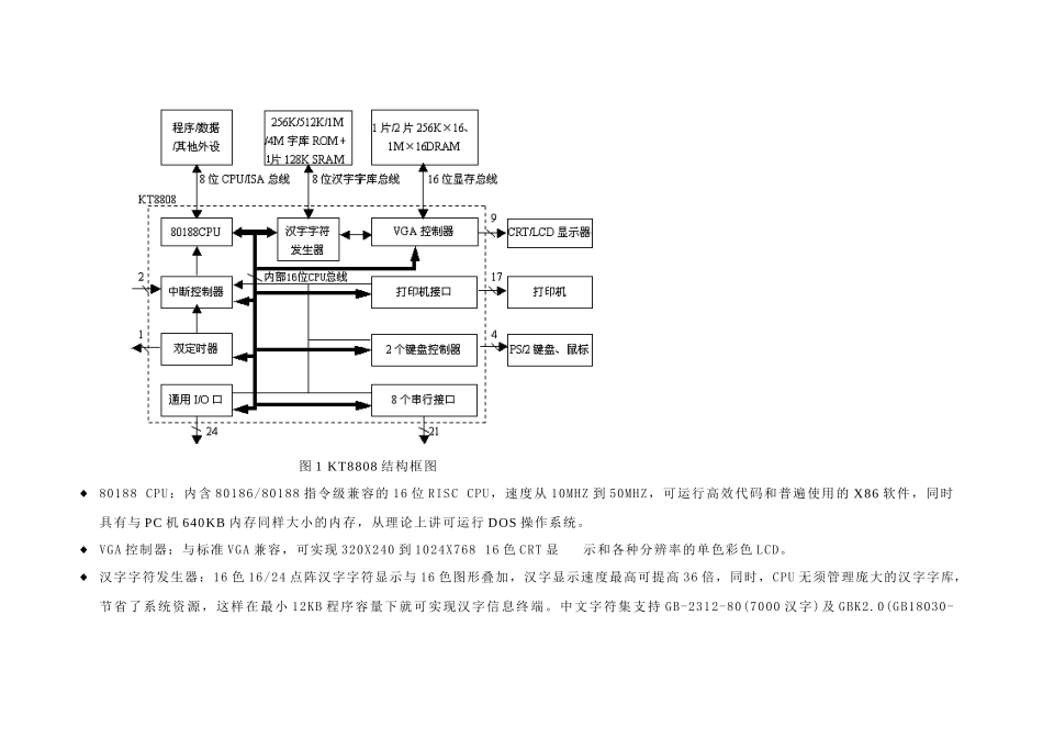 汉字信息终端芯片KT8808_第3页