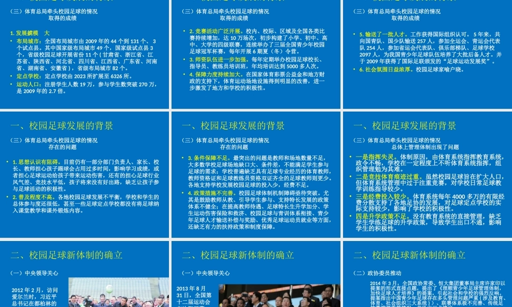 我国青少年校园足球发展现状及及当前的主要问题思考－刘海元