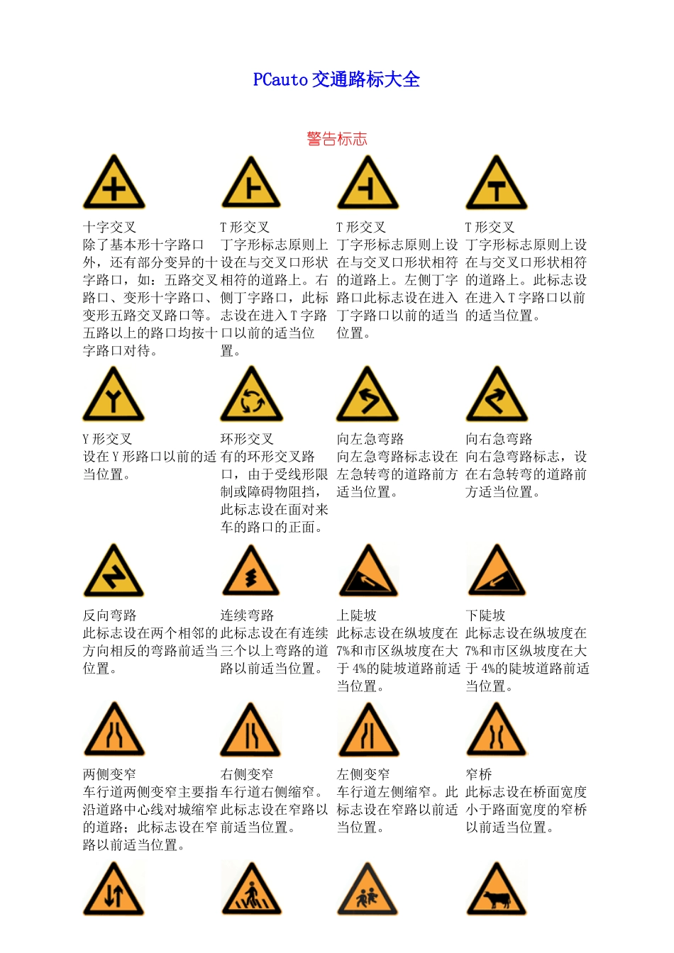 交通路标大全_第1页