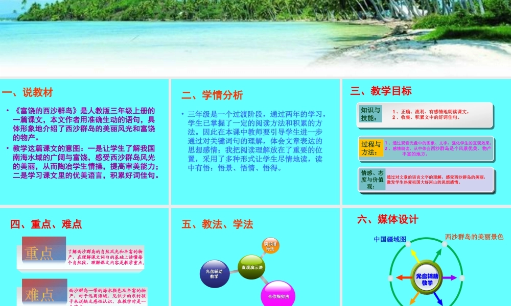 富饶的西沙群岛说课PPT