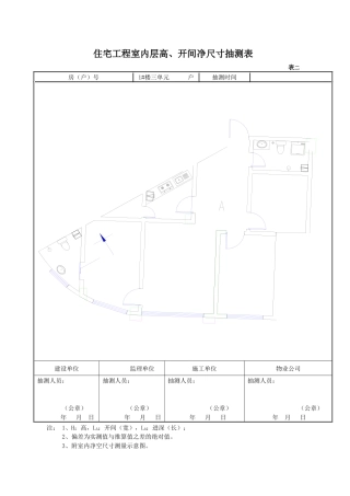 某省住宅工程分户验收表格