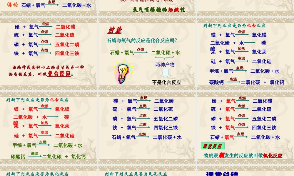 课题2氧气的性质和用途