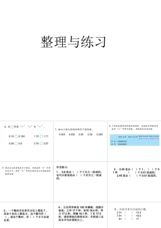 认识小数的整理与练习2