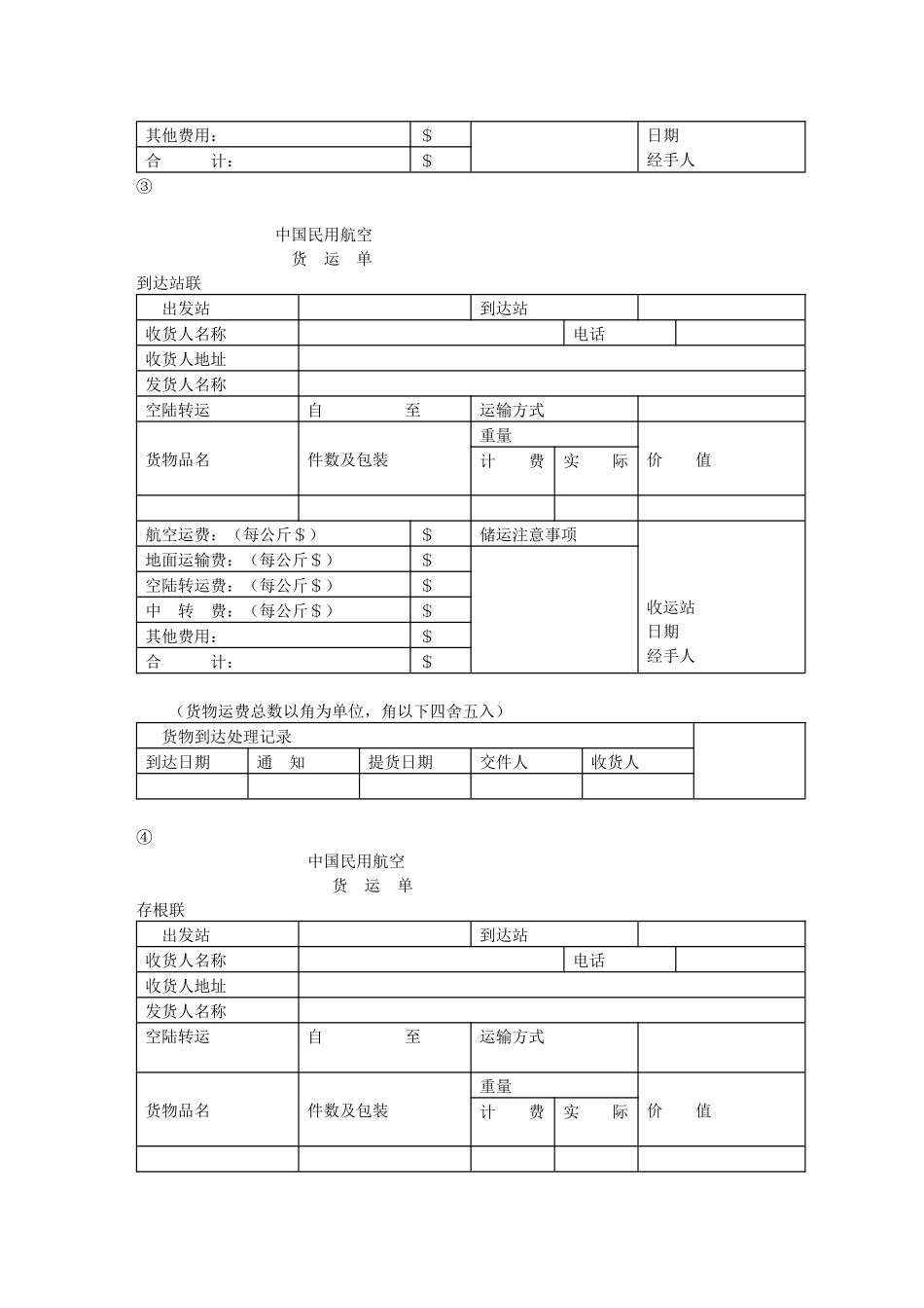 民用航空货运管理单_第2页