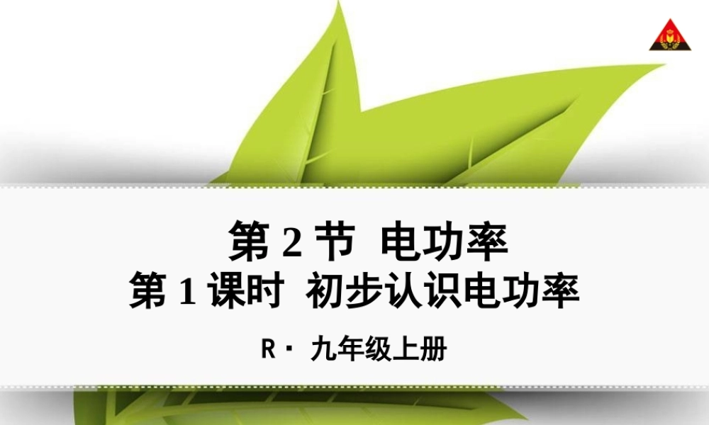 第1课时初步认识电功率