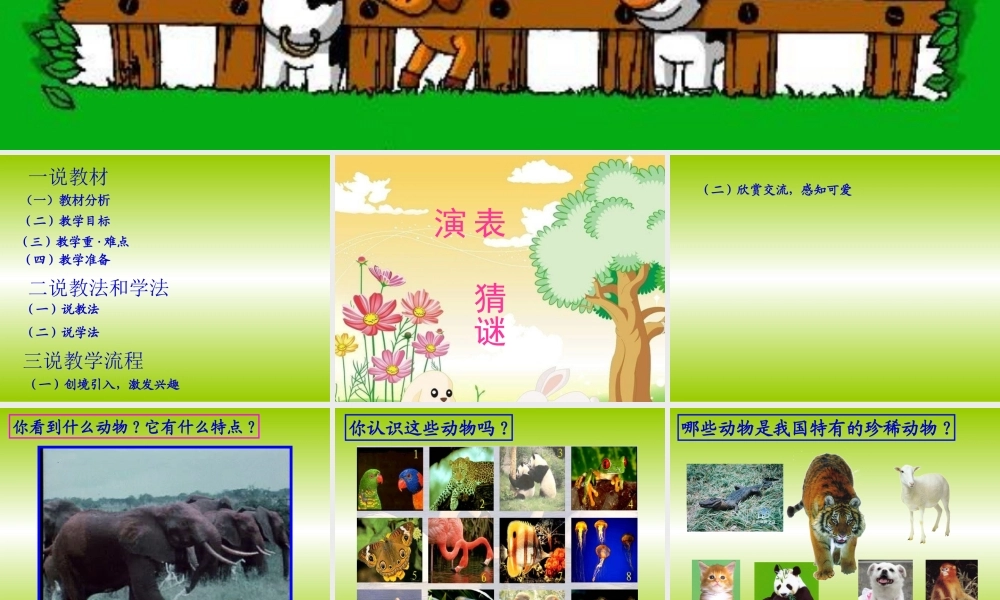 人美版小学美术一年级下册《可爱的动物》课件 (2)