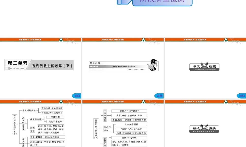 第二单元单元小结知识整合与阶段检测