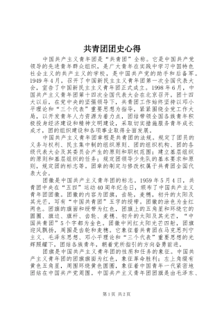 共青团团史心得