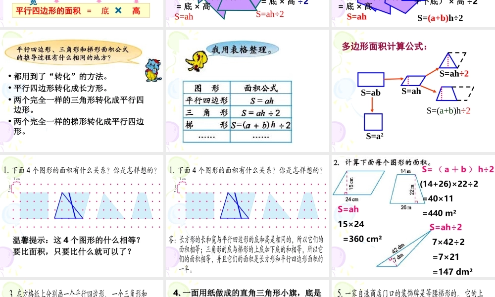 多边形面积整理与复习1