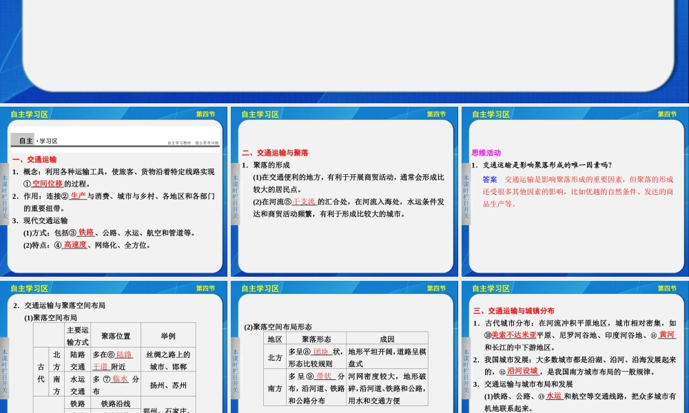 2013-2014高中地理34_交通运输布局及其对区域发展的影响_课件(湘教版必修2)