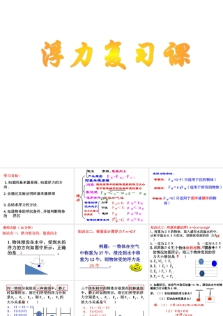 人教版八年级物理下册浮力复习(王茂元）