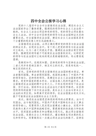 四中全会公报学习心得