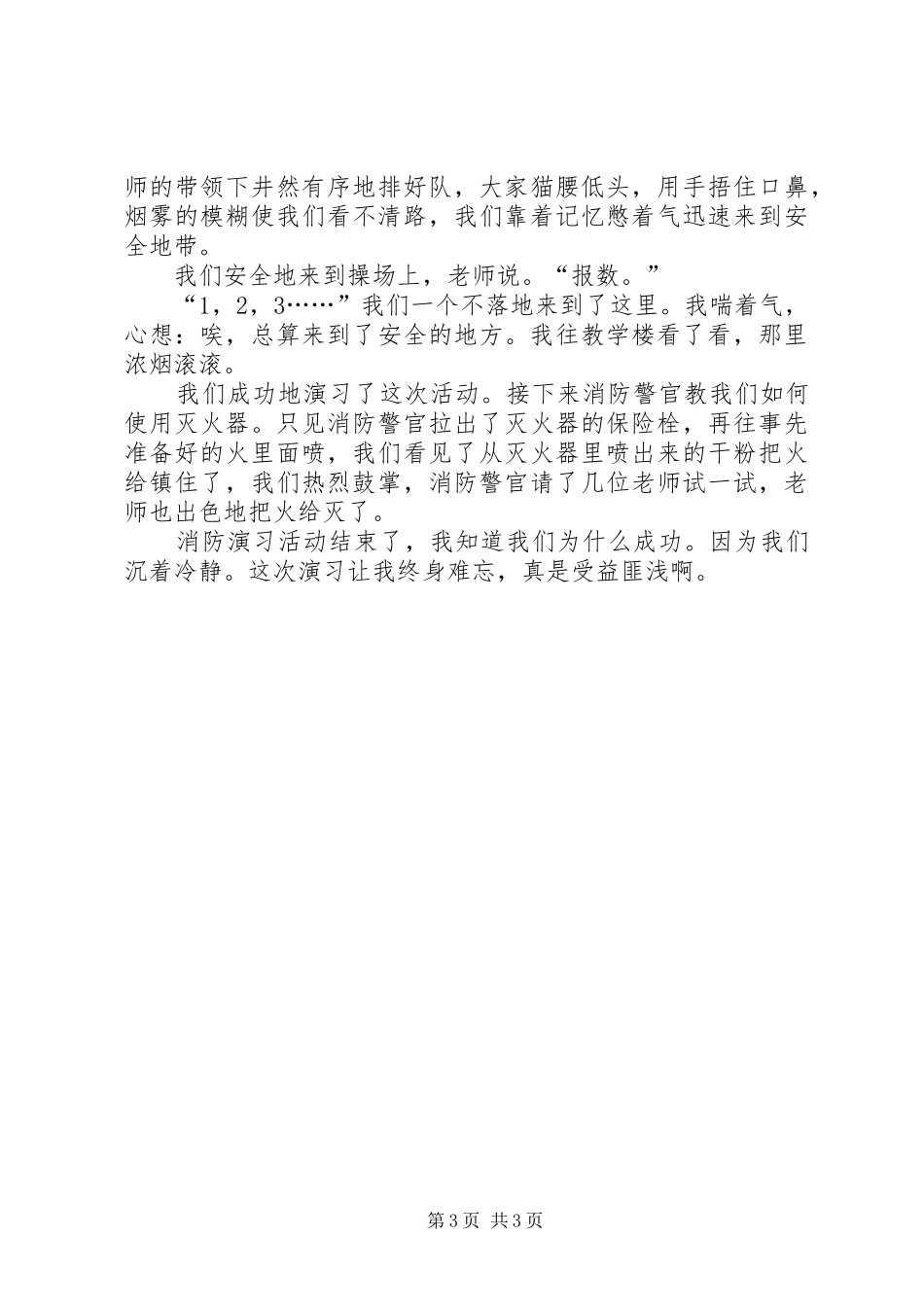 参加消防活动观后感_第3页