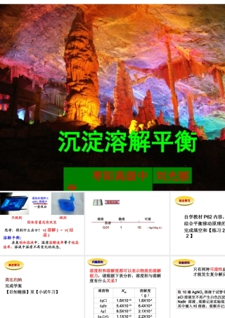 沉淀溶解平衡高中化学优质课比赛课件