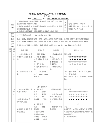 《初三体育课教案》