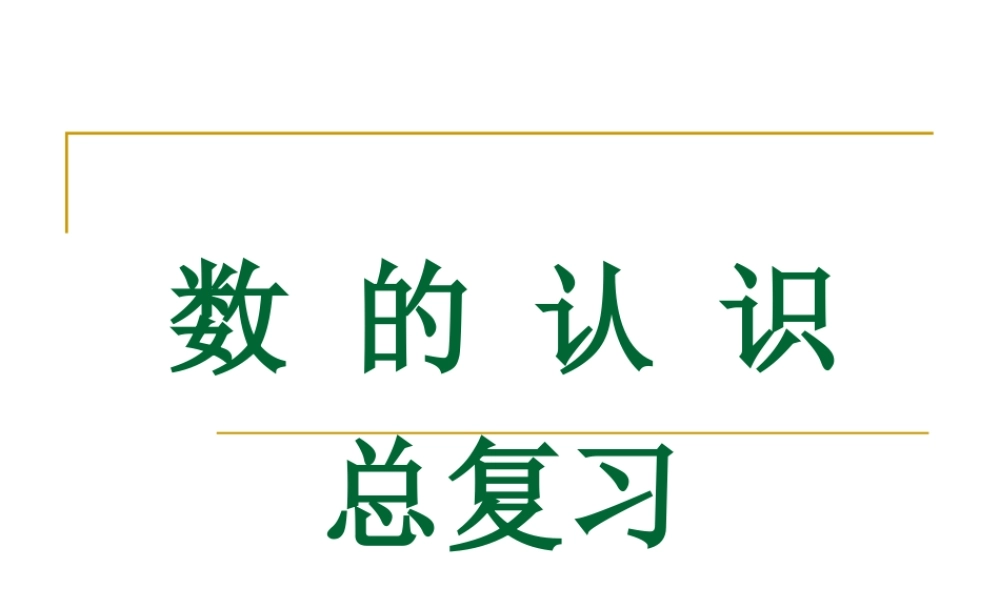 数的认识复习