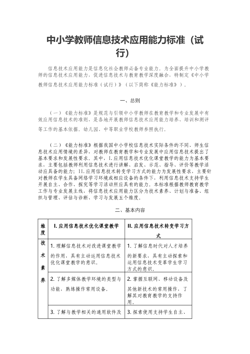 中小学教师信息技术应用能力标准_第1页