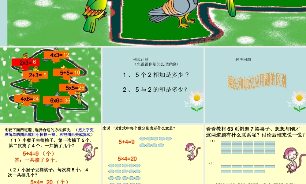 乘法应用题和加法应用题的区别