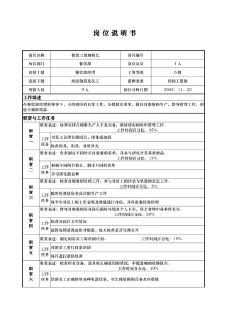 ajh_1206_x国际大酒店餐饮部岗位说明书餐饮三部厨师长(doc)