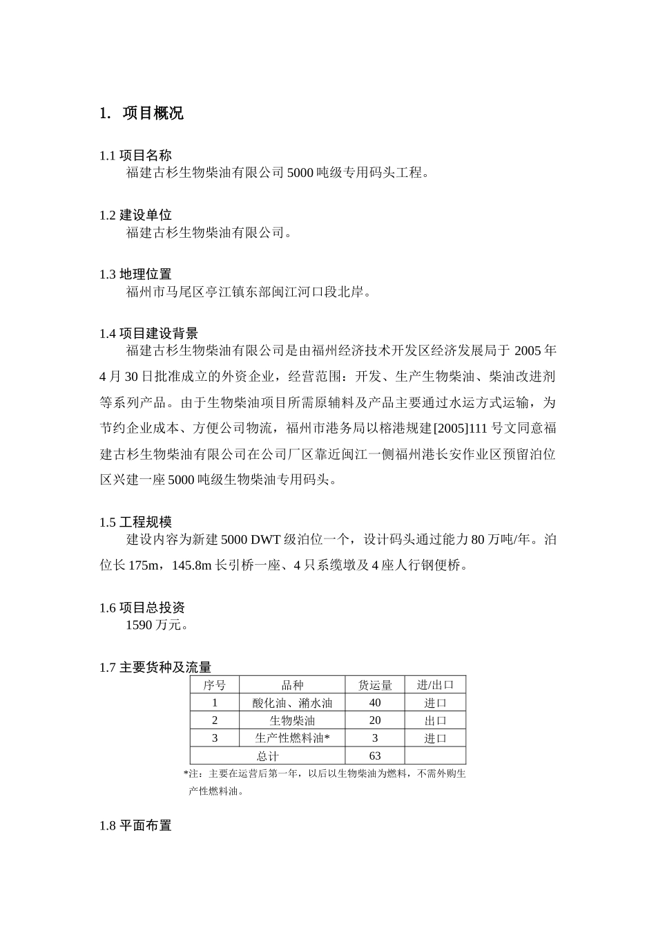 福建古杉生物柴油有限公司5000吨级专用码头工程项目_第2页