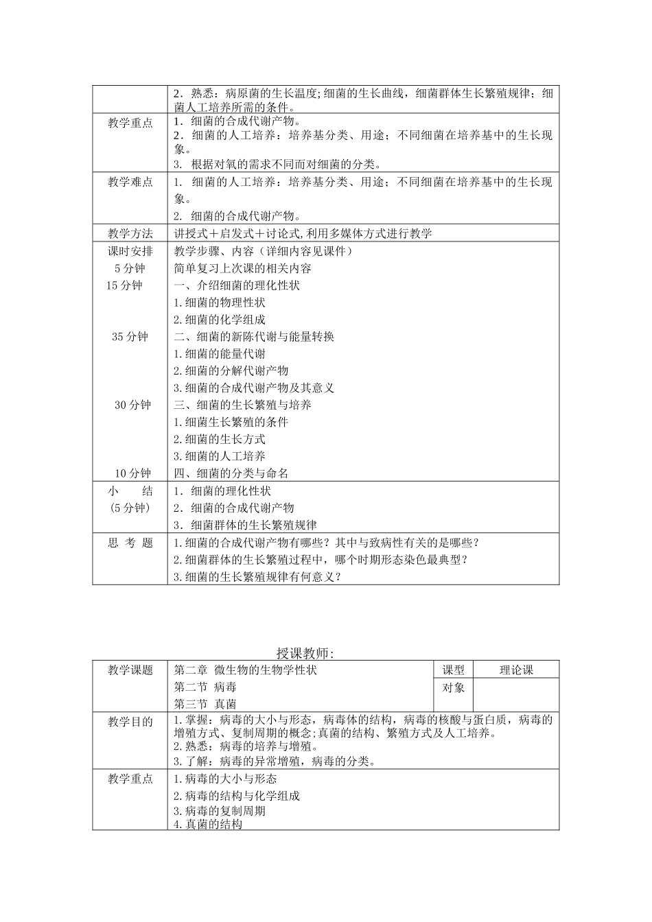 齐齐哈尔医学院医学微生物学理论课教案_第2页