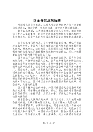 国企备忘录观后感